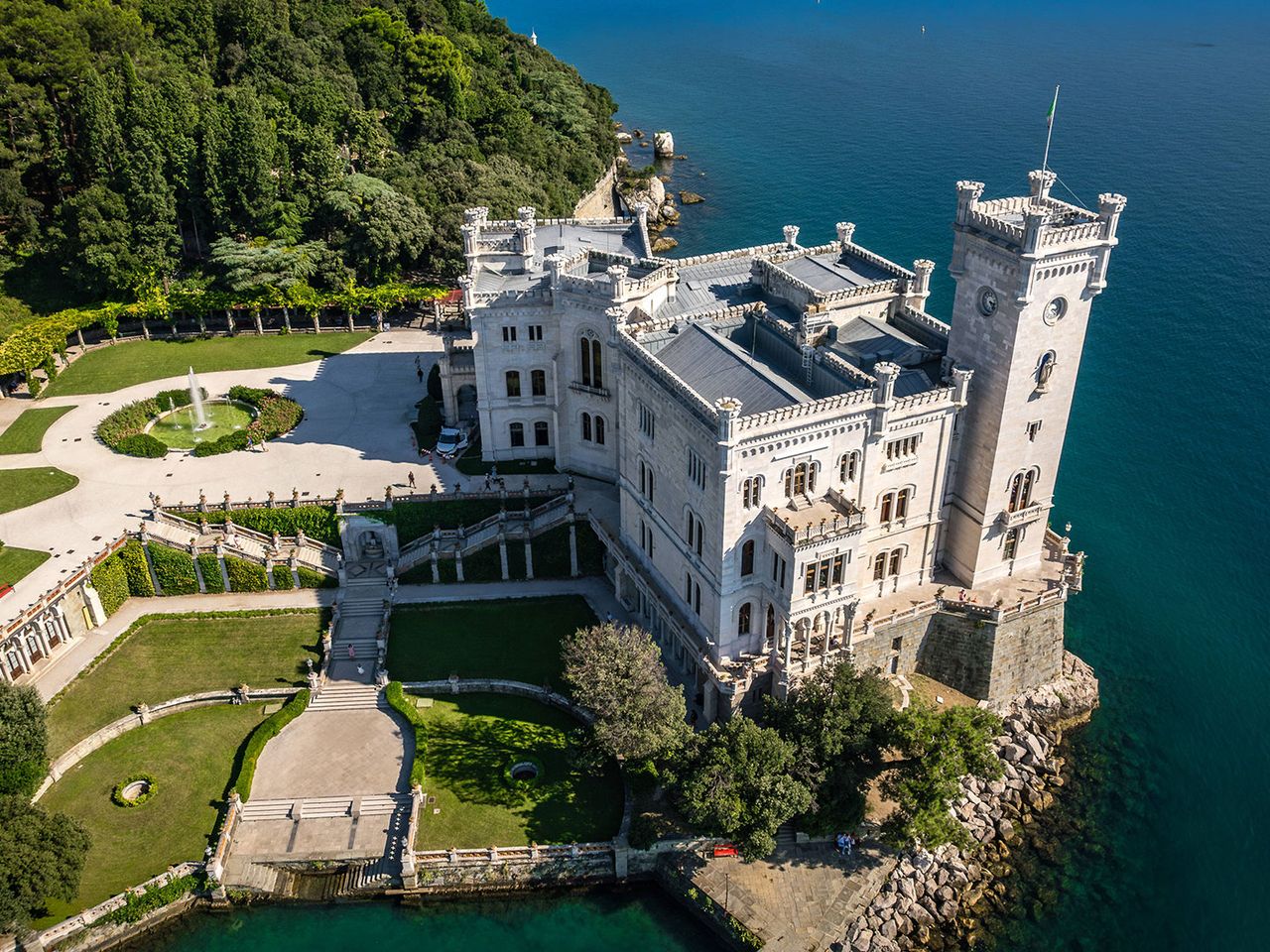 Schloss Miramare von oben