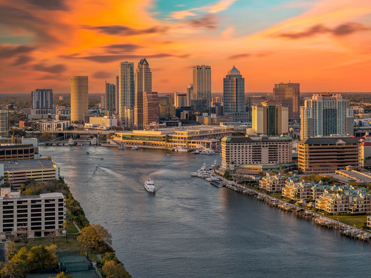 Sonnenuntergang in Tampa, Florida