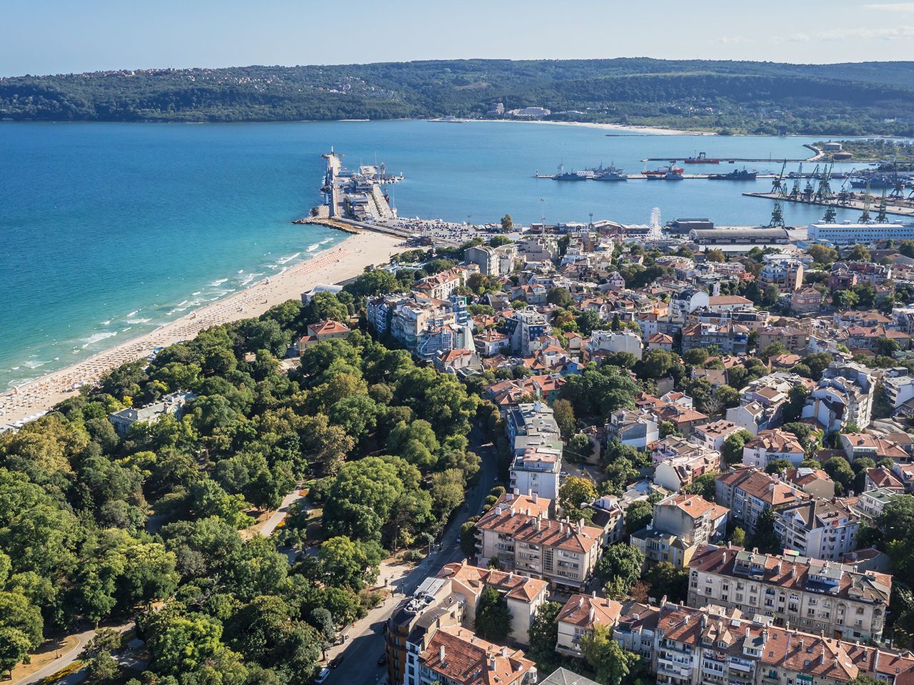 Blick auf Warna und das Schwarze Meer, Bulgarien
