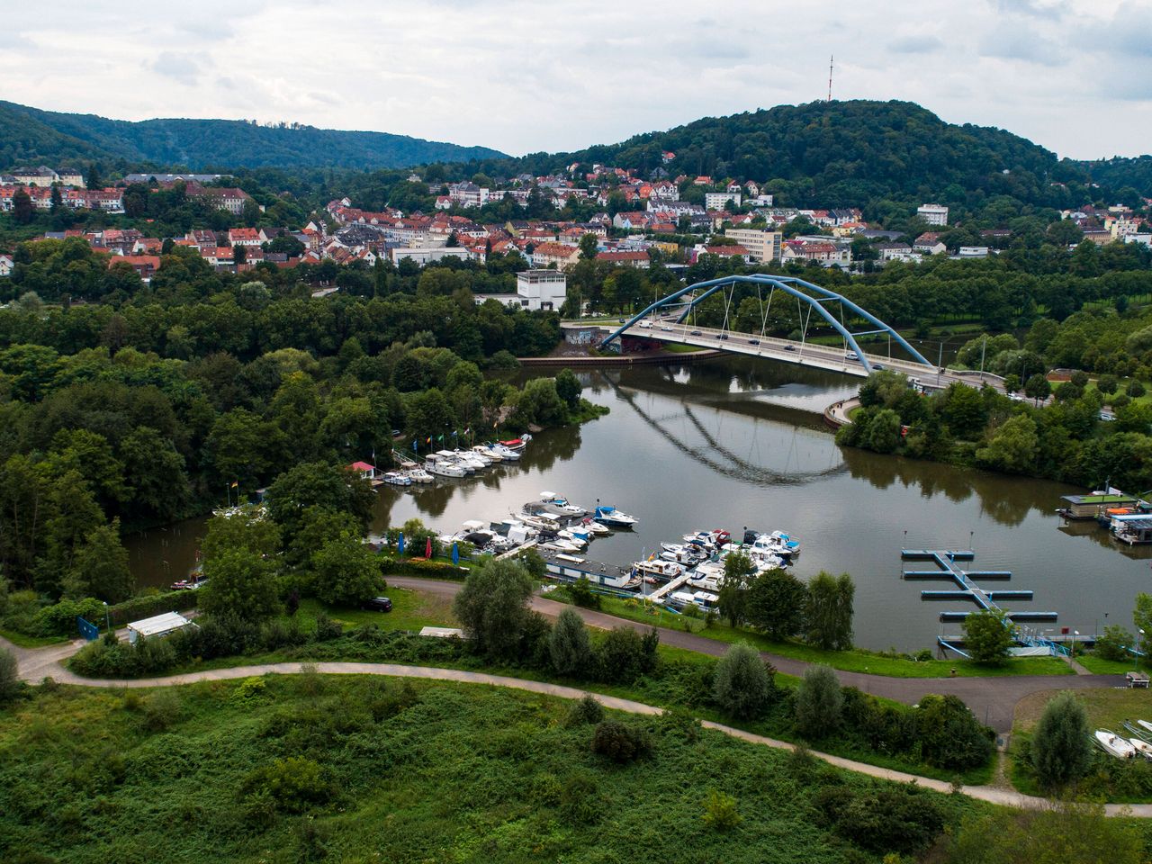 Osthafen in Saarbrücken von oben
