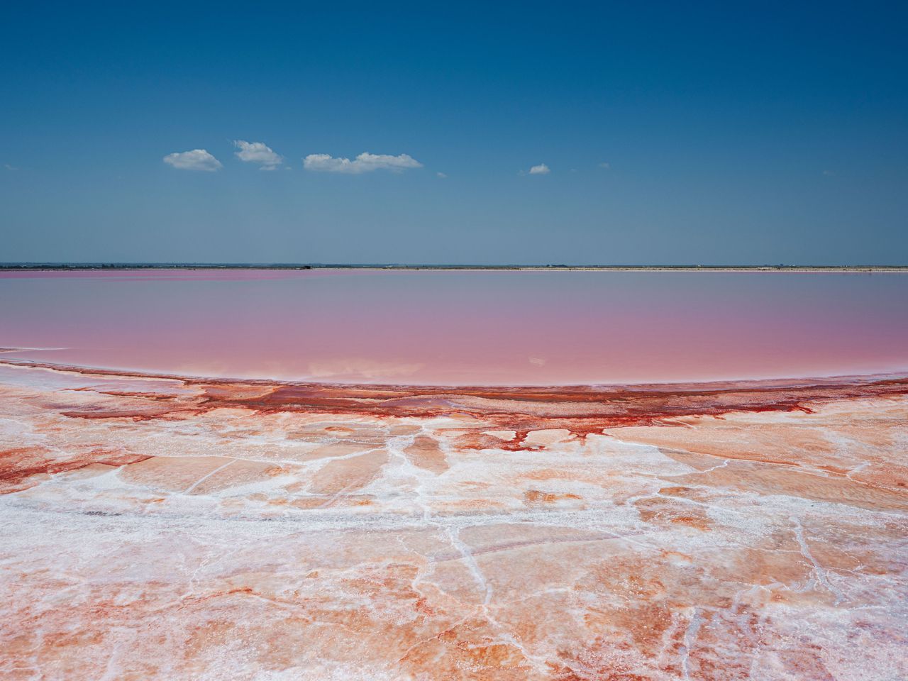 Saline di Margherita di Savoia, rosafarbene Salzpfanne