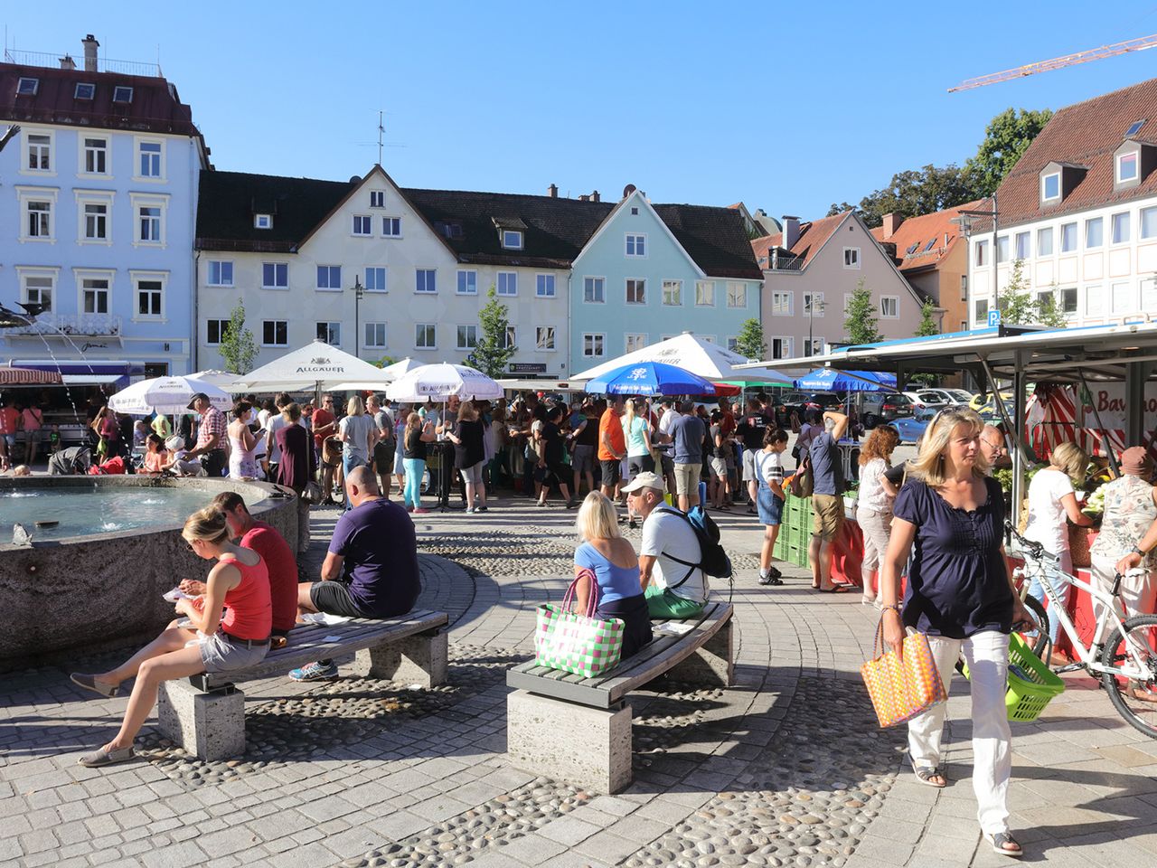 Marktplatz in Kempten, Wochenmarkt