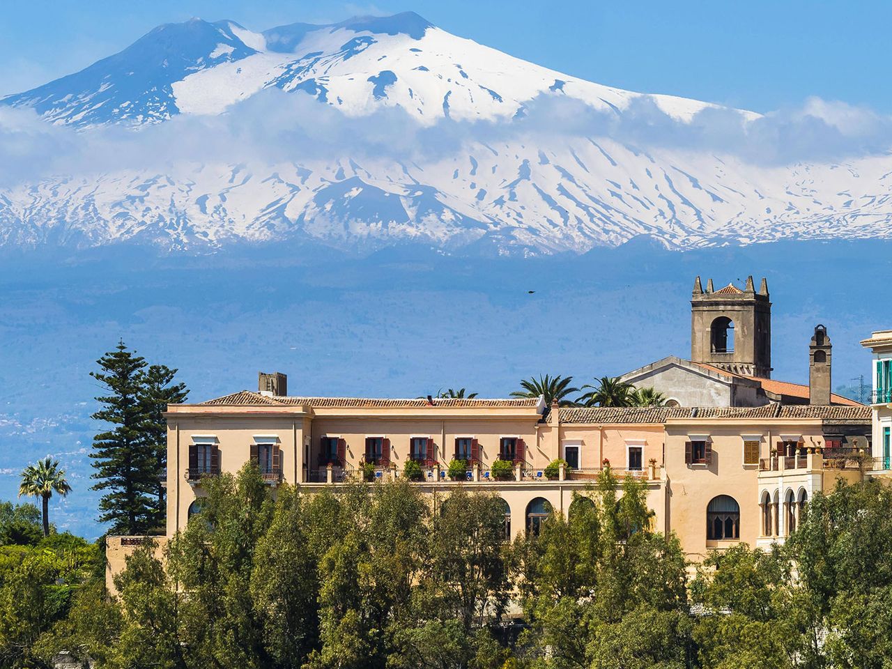 Blick auf das „San Domenico Palace“ in Taormina
