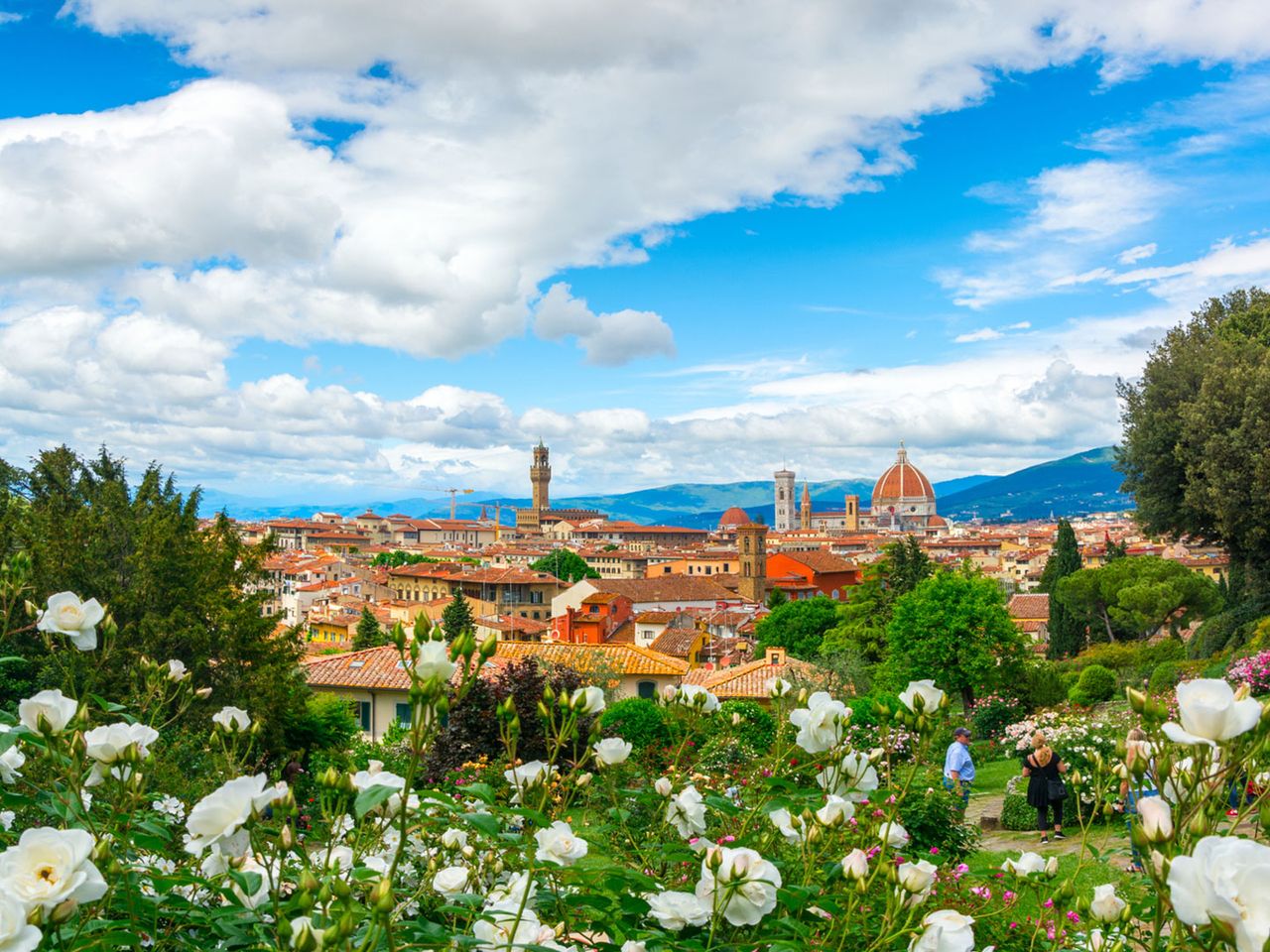 Ausblick vom Rosengarten Giardino delle Rose, Florenz