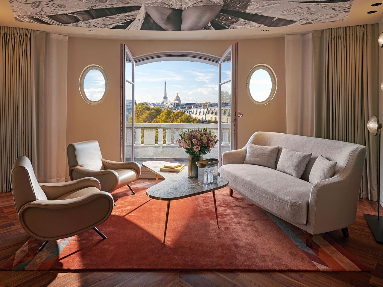 Josephine Baker Suite im Hôtel Lutetia, Blick auf den Eiffelturm