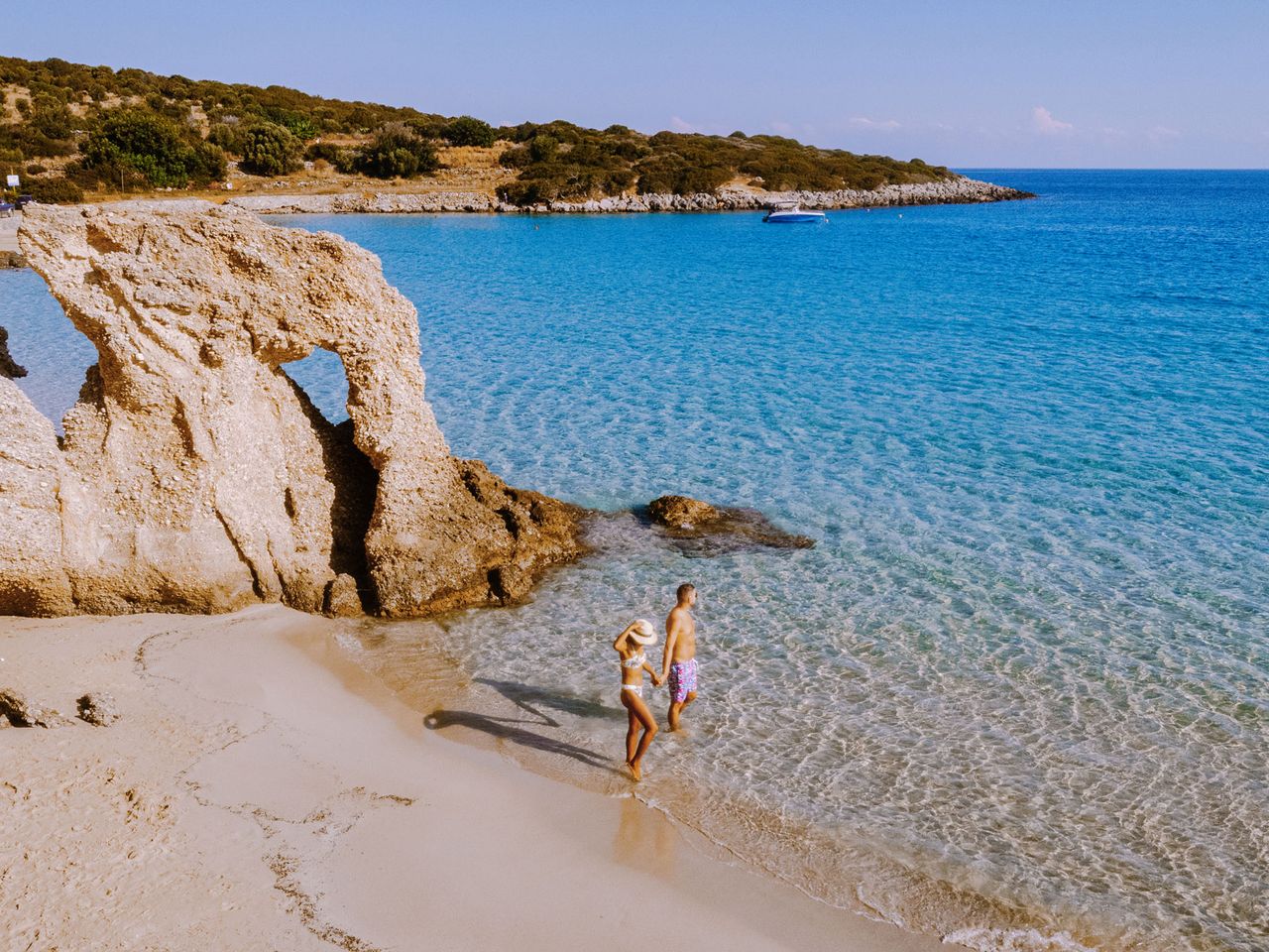 Paar am Voulisma Beach auf Kreta