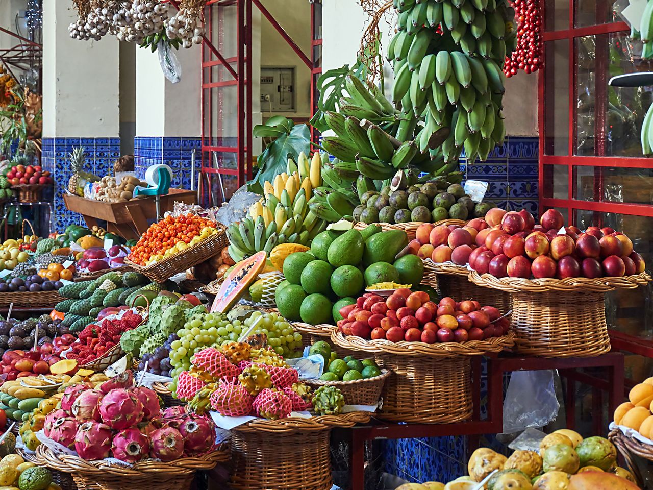 Obst und Gemüse auf dem Markt in Funchal