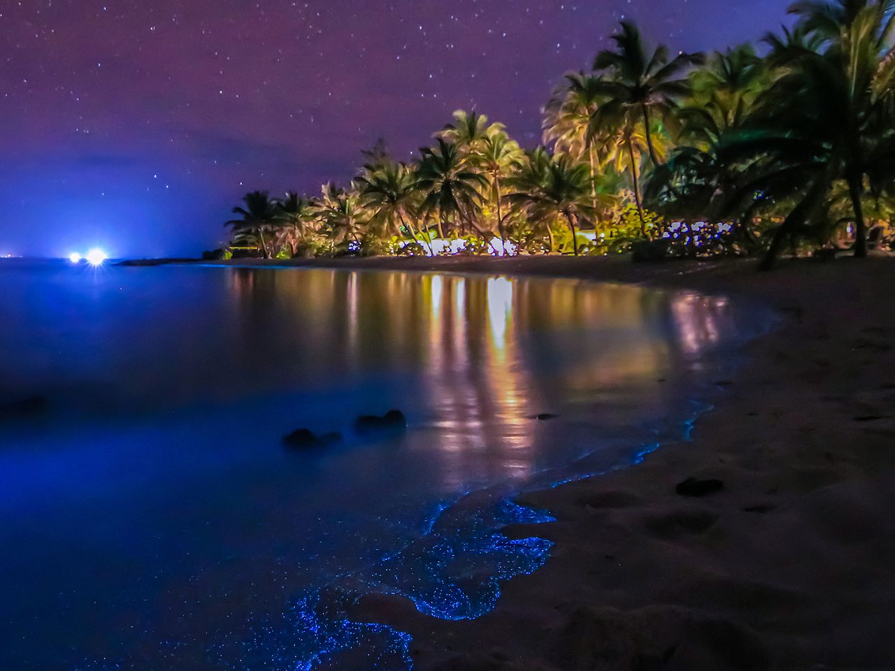 Sea of Stars, leuchtender Strand auf den Malediven