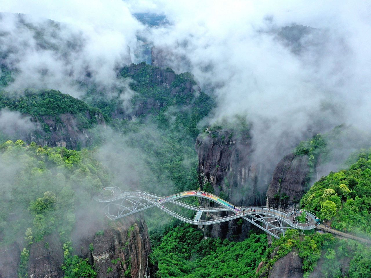Ruyi Bridge in China, Luftaufnahme