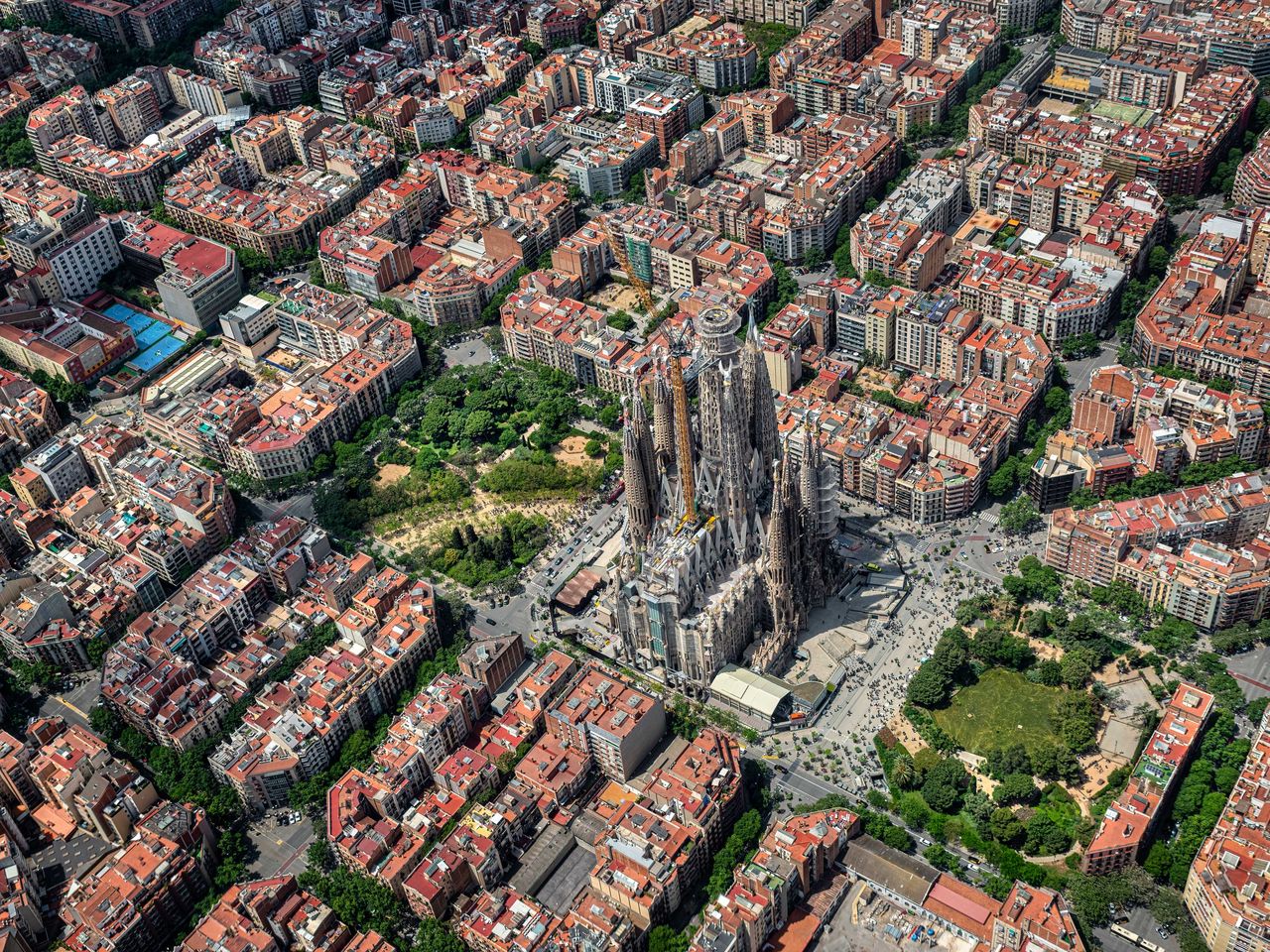Luftaufnahme Barcelona mit Sagrada Família