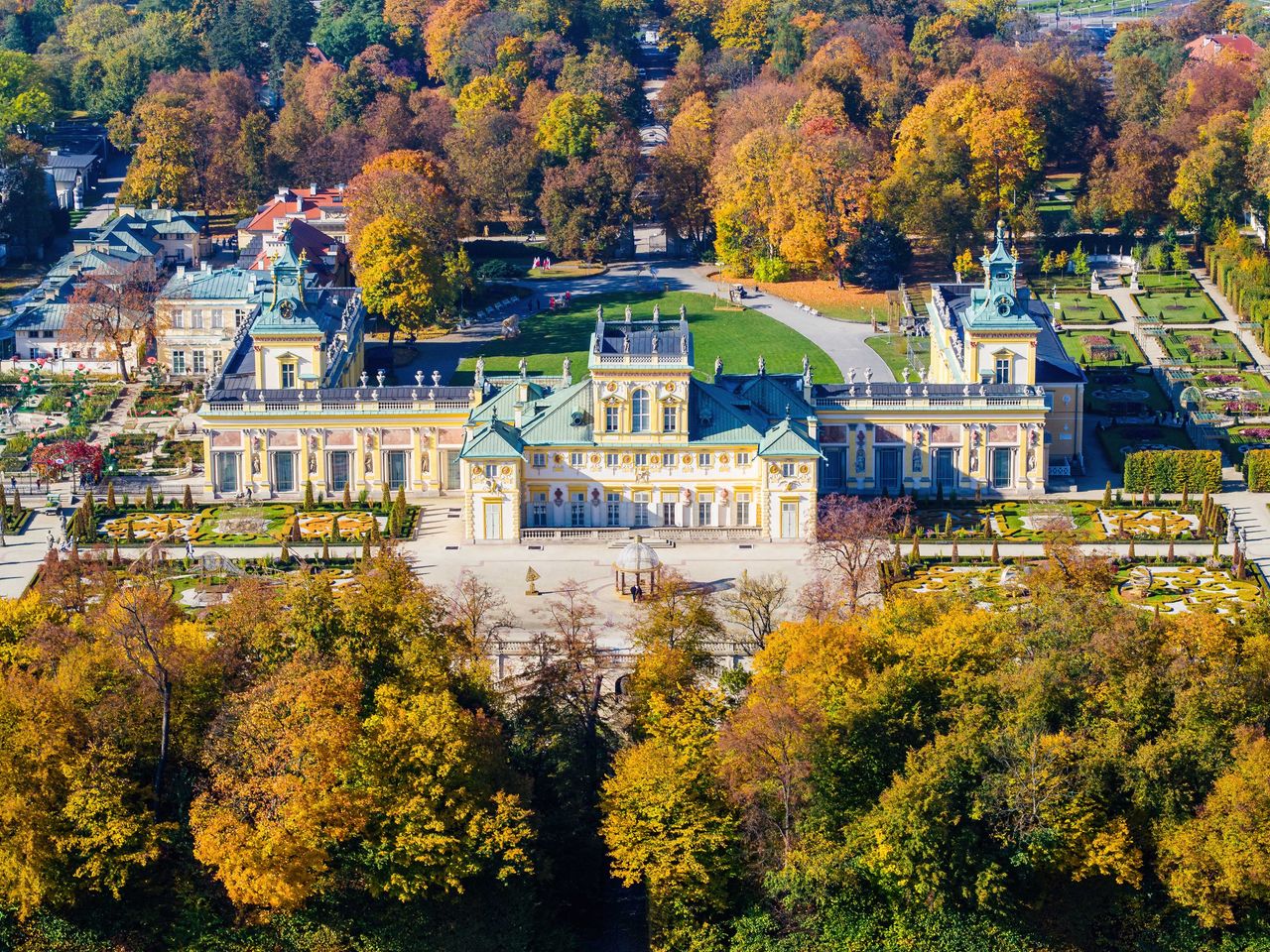 Palast Wilanów und Gärten, Luftaufnahme