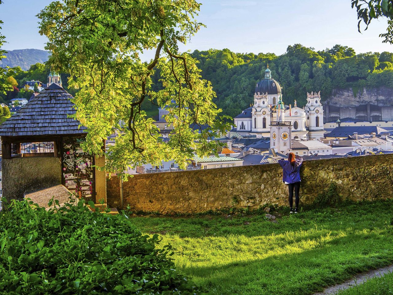 Ausblick vom Kapuzinerberg auf die Altstadt von Salzburg
