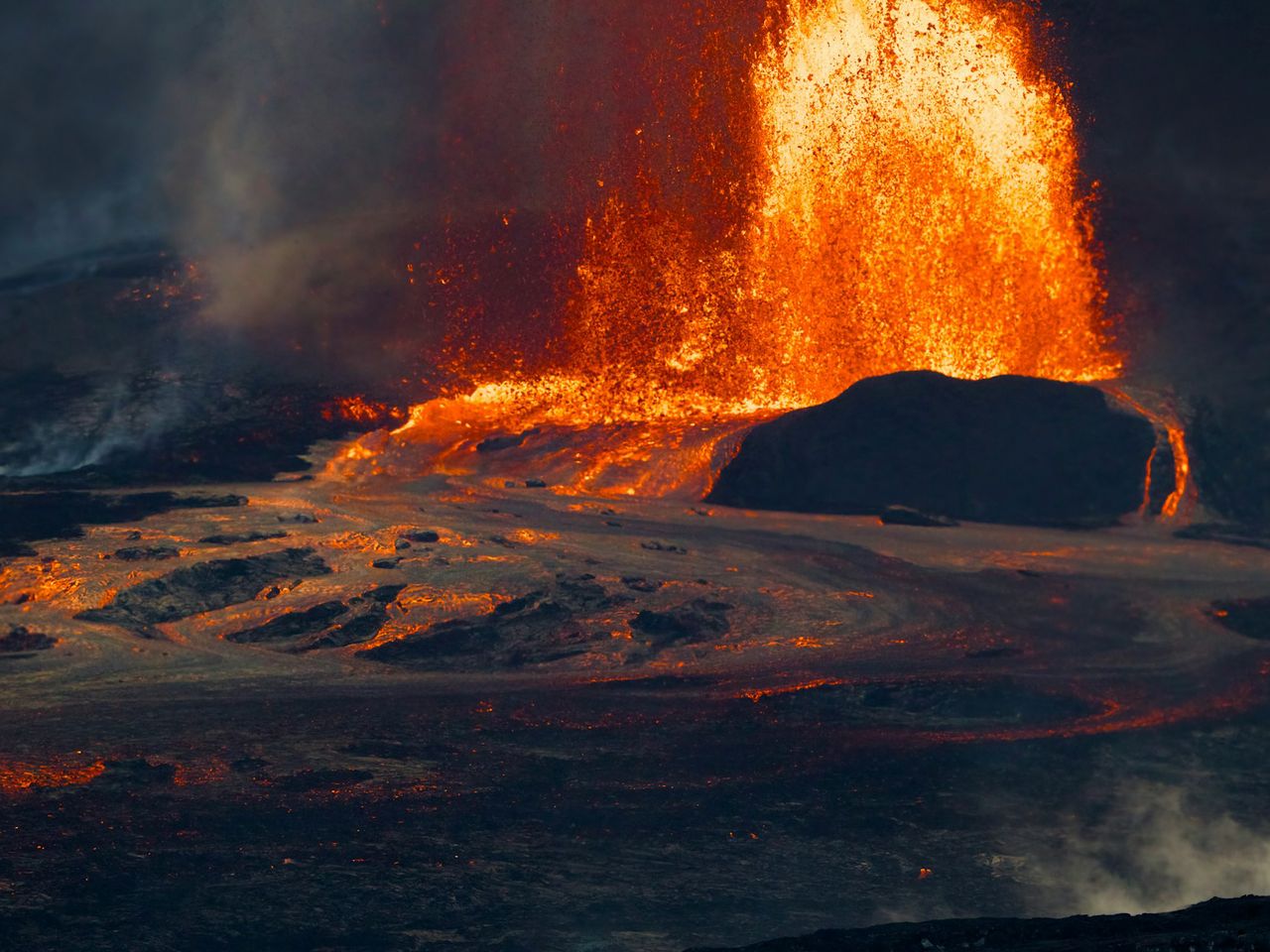 Lavastr&ouml;me am Kilauea auf Hawaii