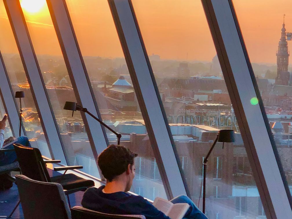 Ausblick aus dem Groningen Forum auf die Stadt