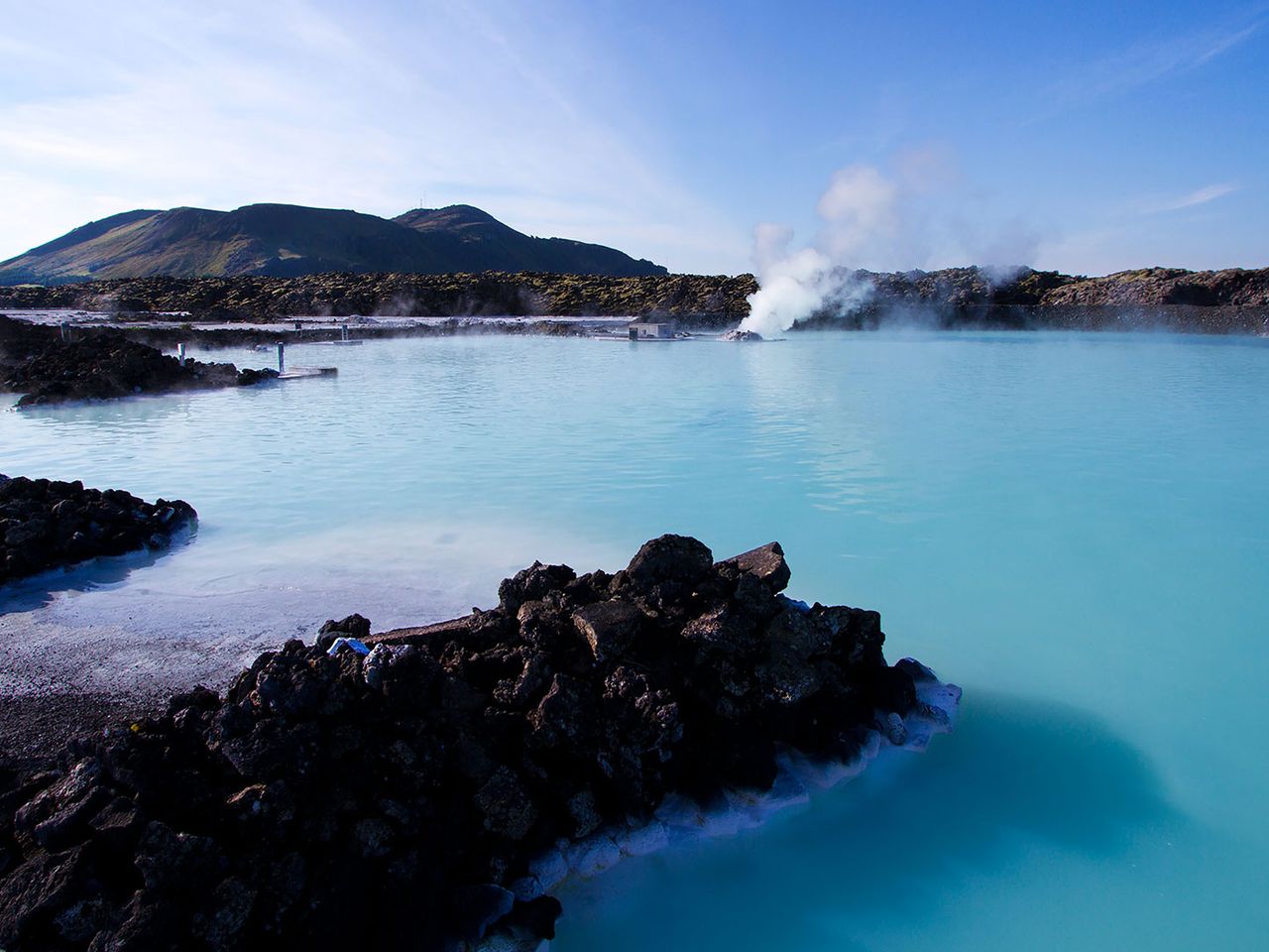 Blick auf die Blaue Lagune in Island