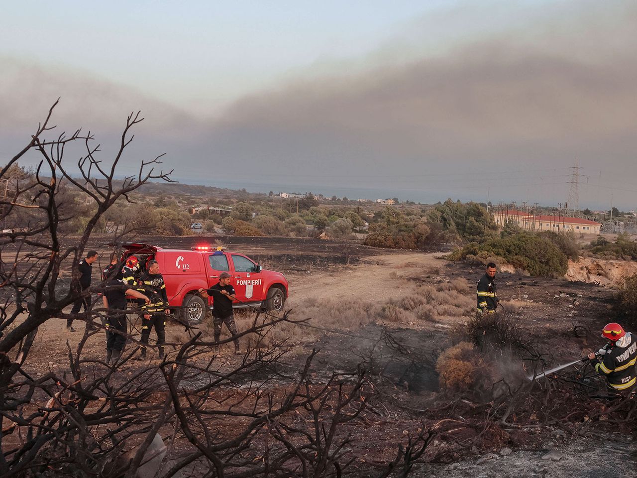 Brände auf Rhodos, Feuerwehr