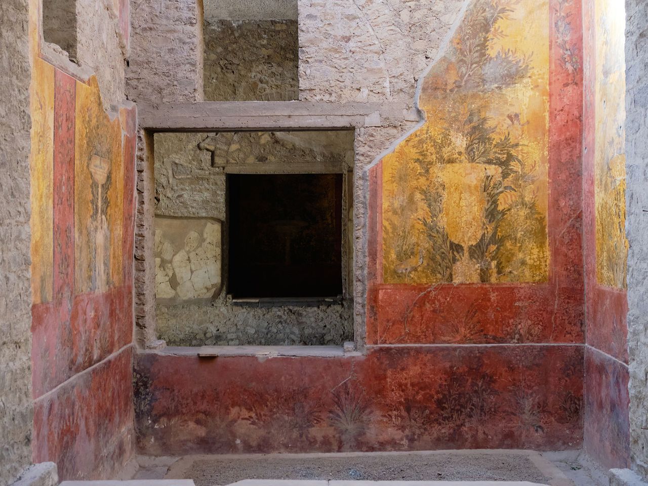 Wandmalereien in der Villa von Oplontis, nahe Pompeji