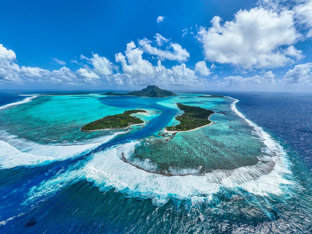 Die Lagune von Maupiti in Französisch-Polynesien