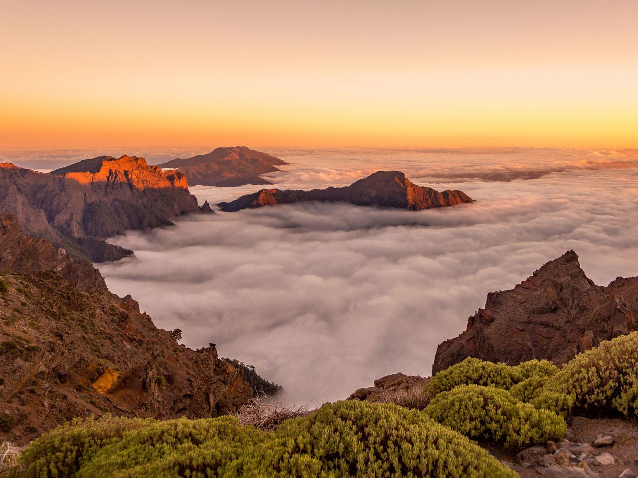 nebelverhangene Caldera de Taburiente, La Palma