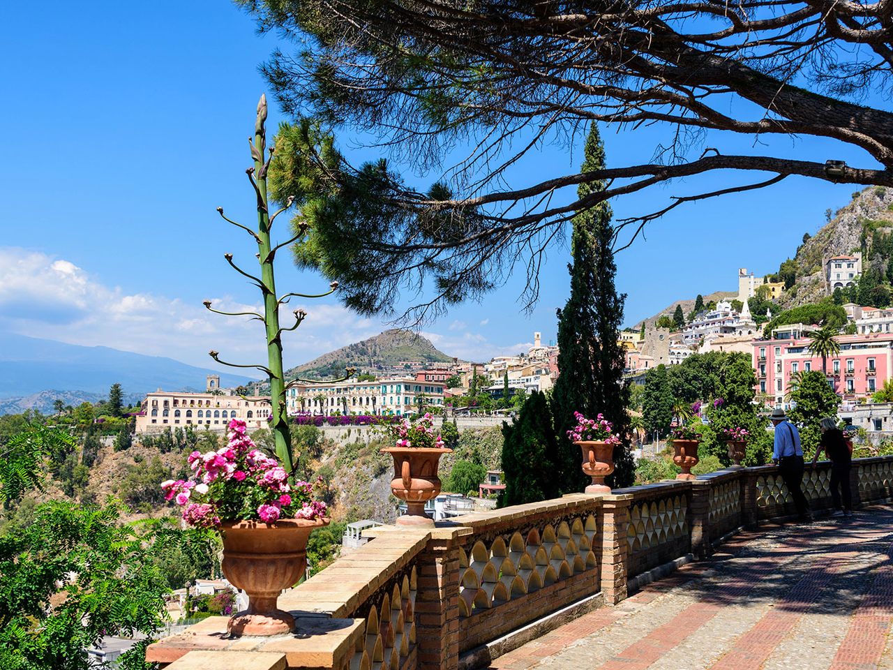 Aussicht vom Giardino Pubblico in Taormina
