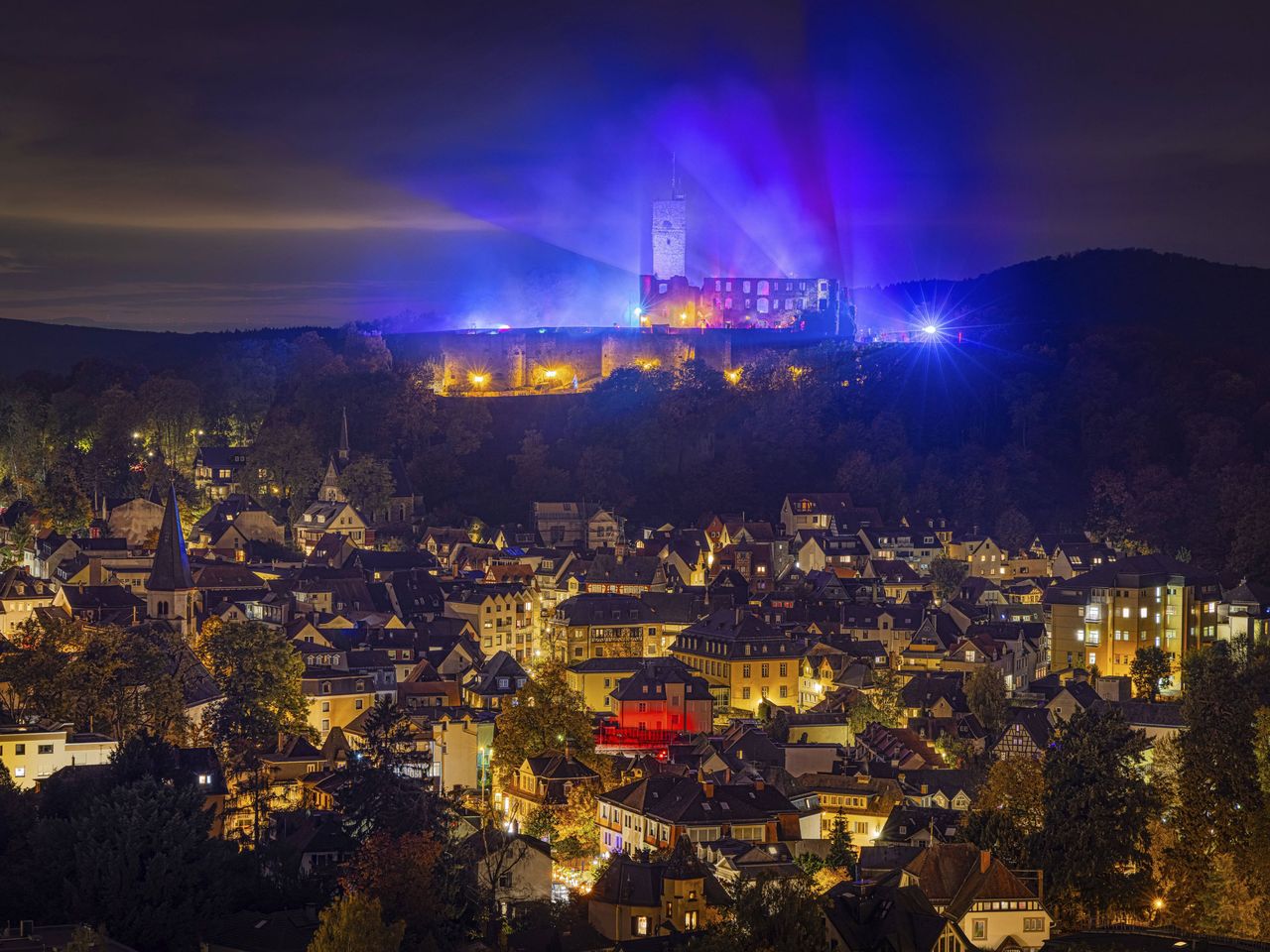 illuminerte Burg Königstein, Halloweenfeierlichkeiten