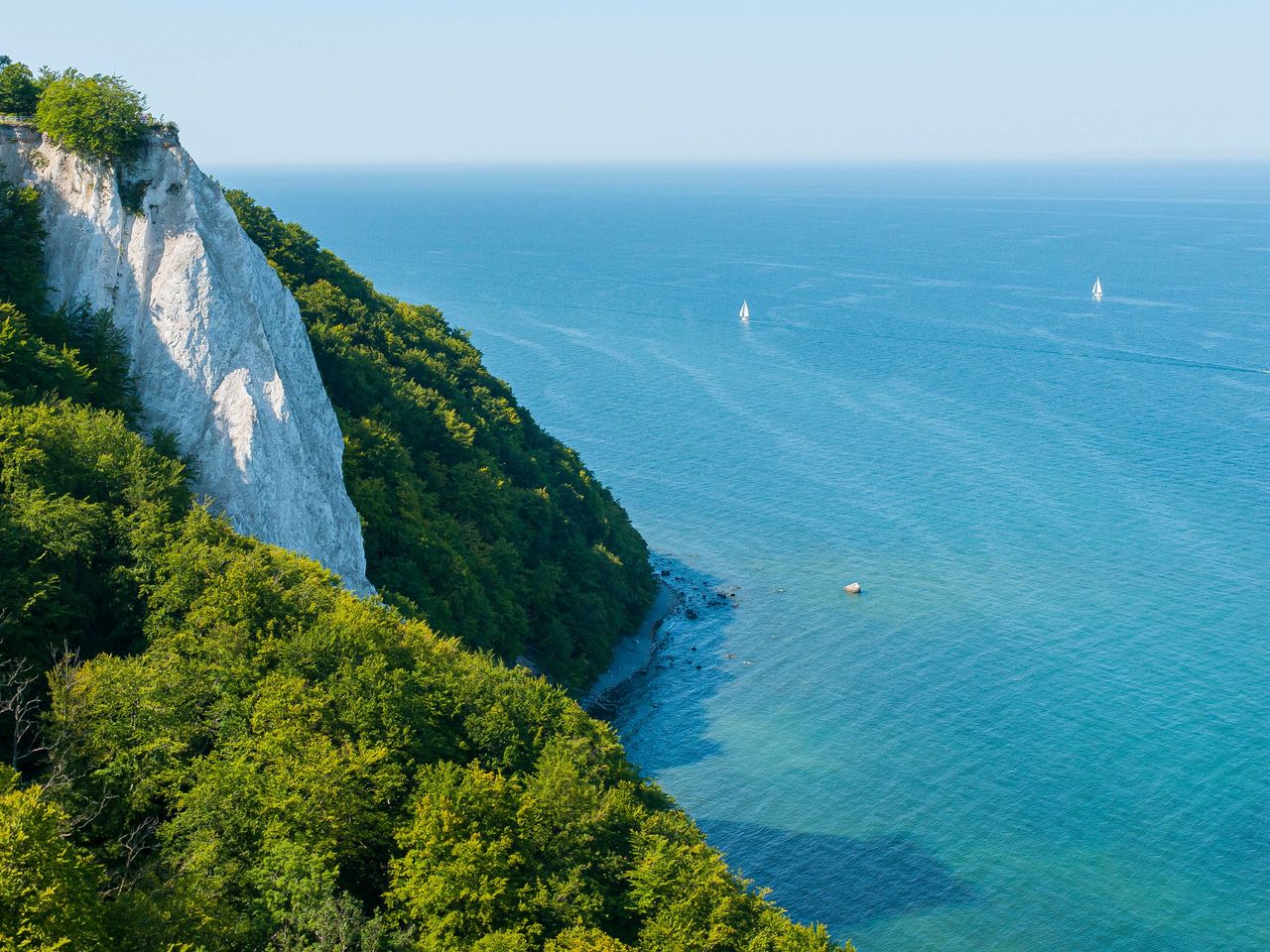 Königsstuhl, Kreidefelsen auf Rügen, Blick von oben