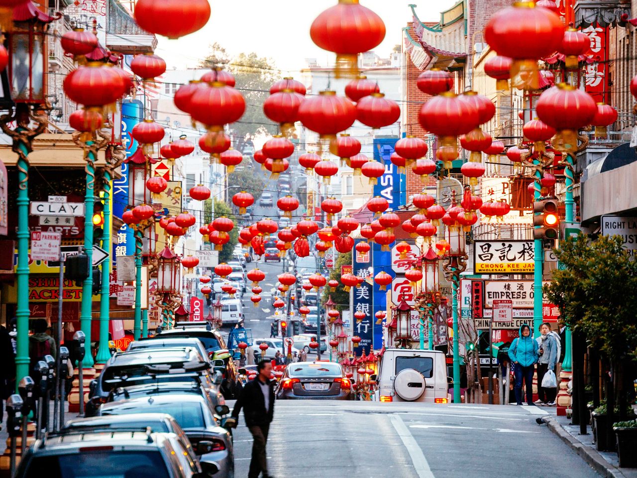 Chinatown in San Francisco mit roten Laternen