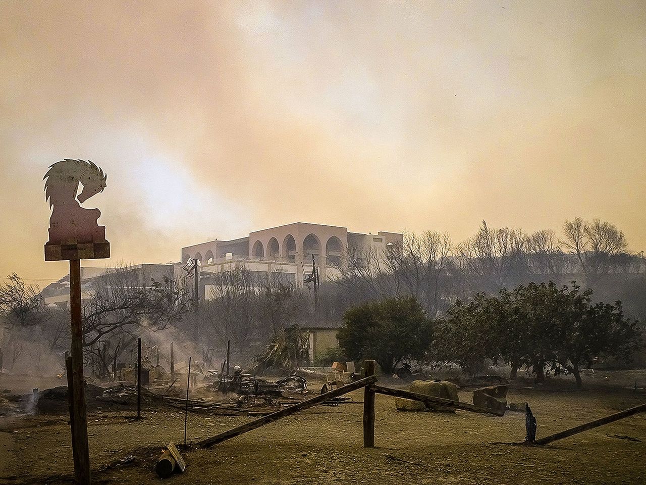 Kiotari auf Rhodos, Griechenland, Waldbrände