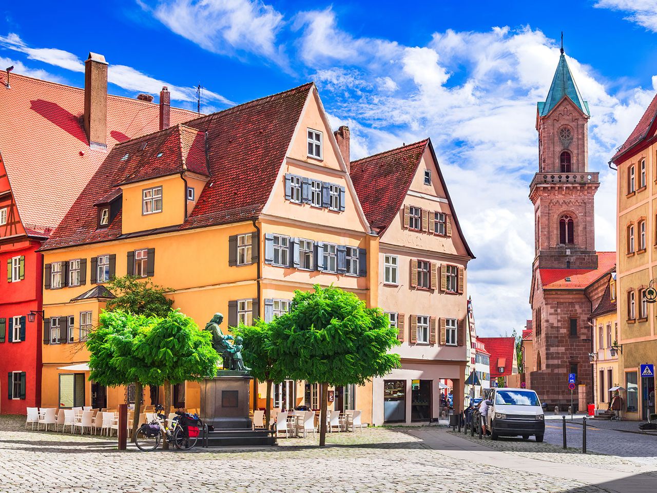 bunte Häuserfassaden in Dinkelsbühl