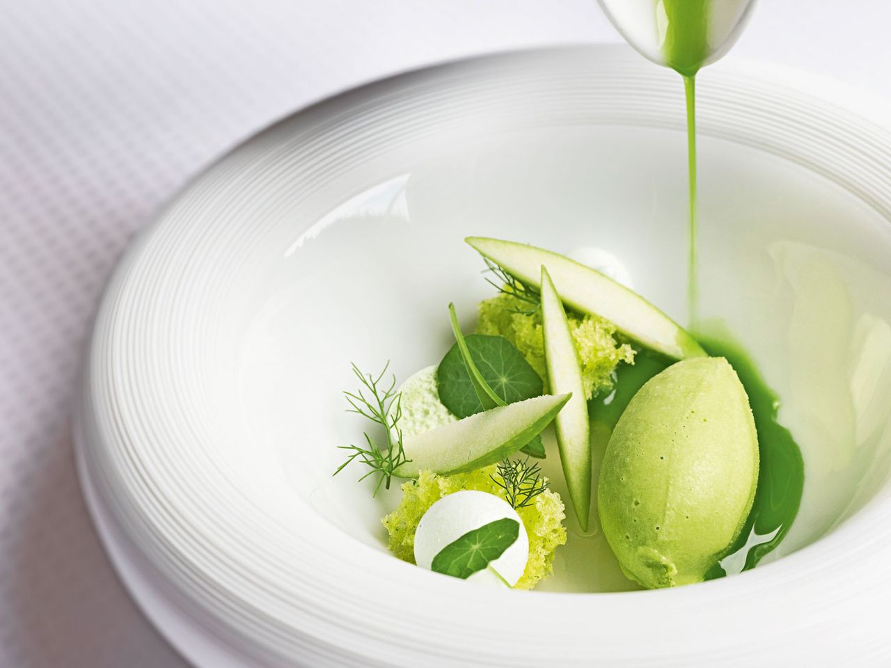 Fenchel-Eiscreme im Restaurant der Villa Feltrinelli