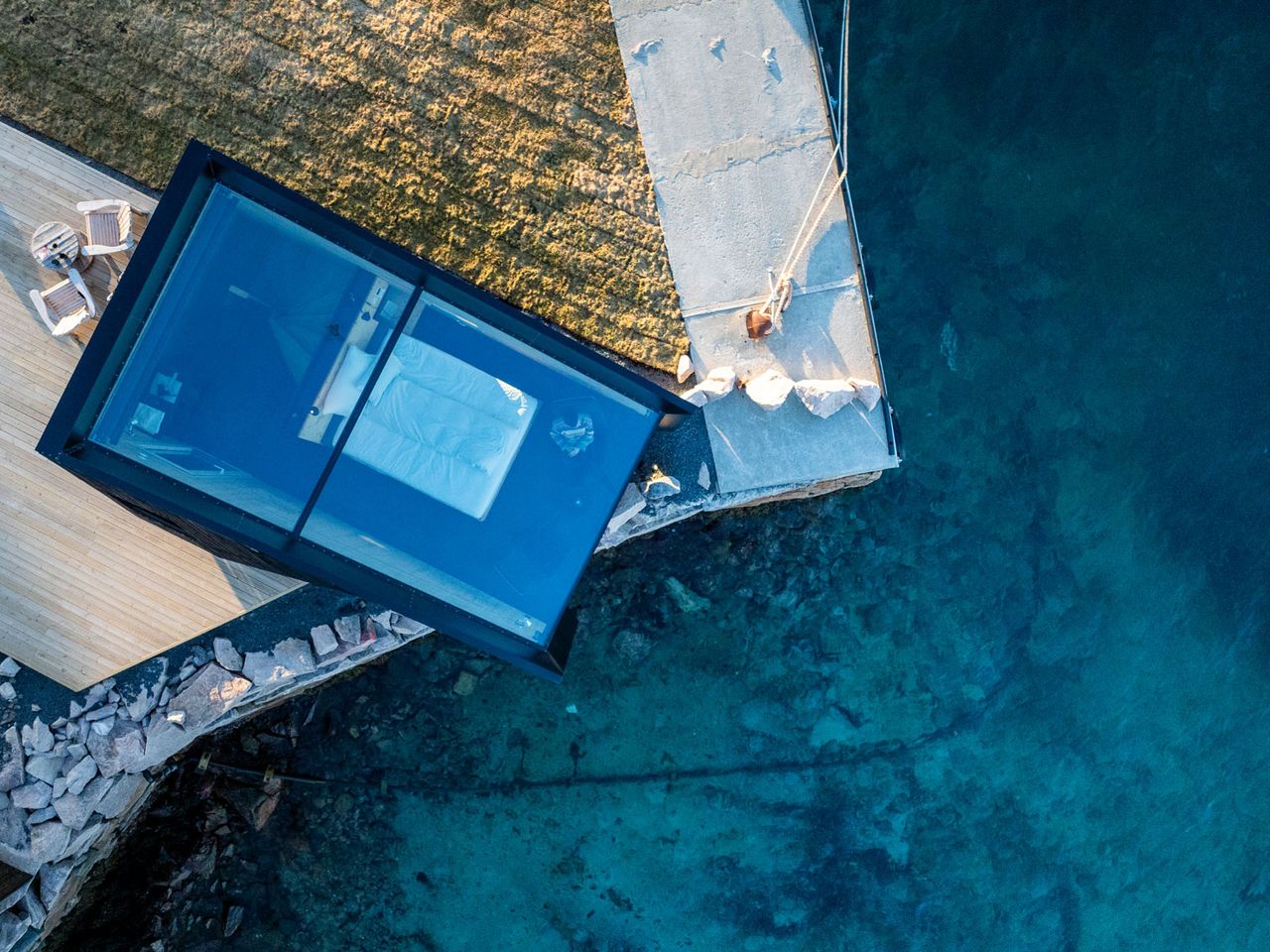 Suite in der Amundsen Hut von oben, Norwegen
