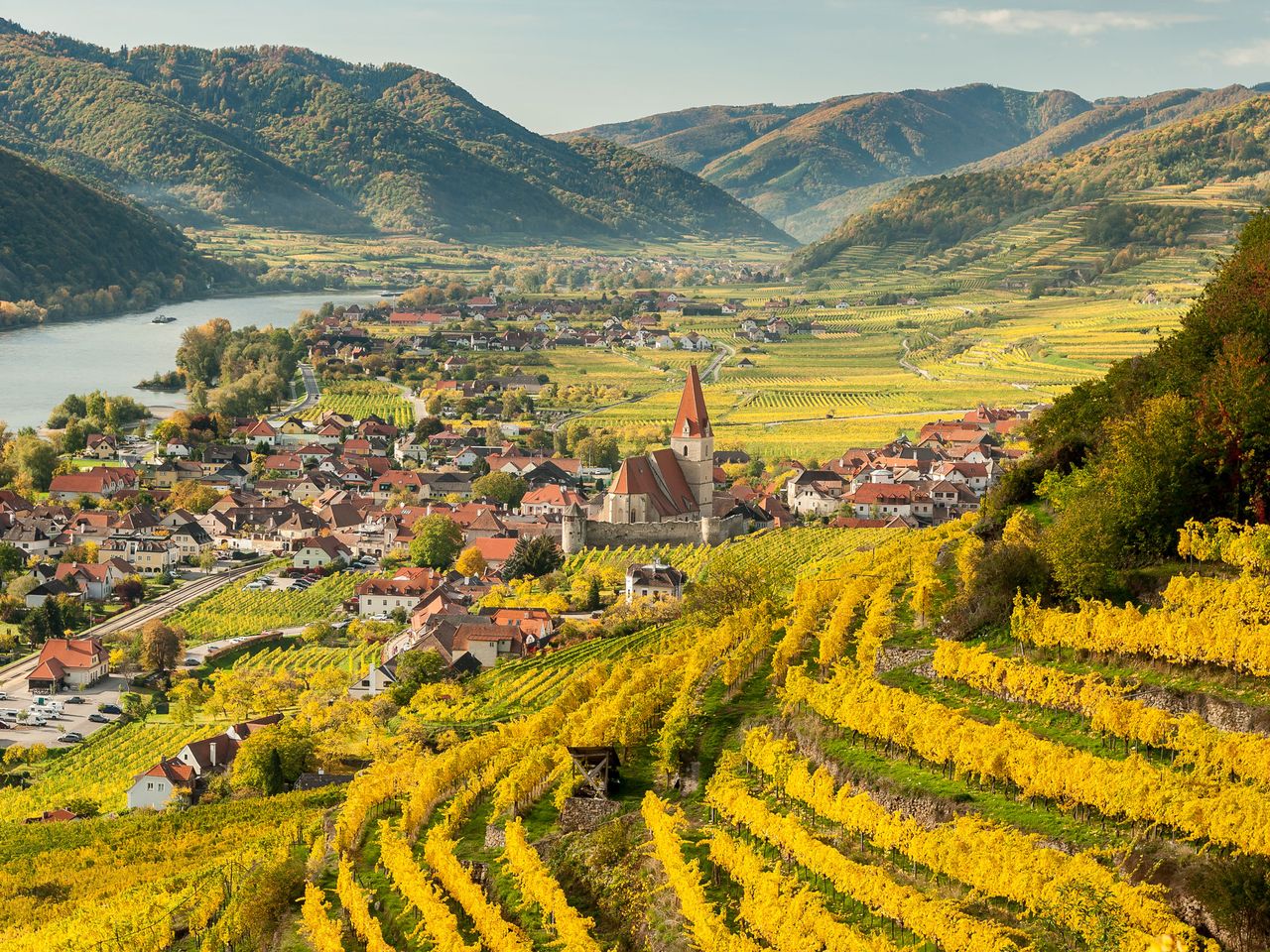 Weißenkirchen in der Wachau, direkt an der Donau gelegen