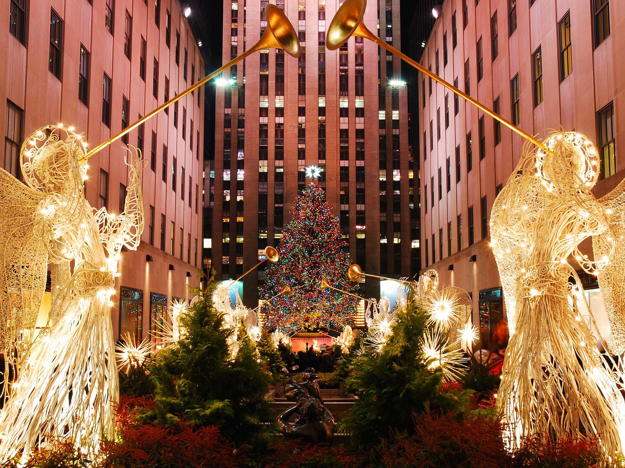 Weihnachtsschmuck am Rockefeller Center, New York