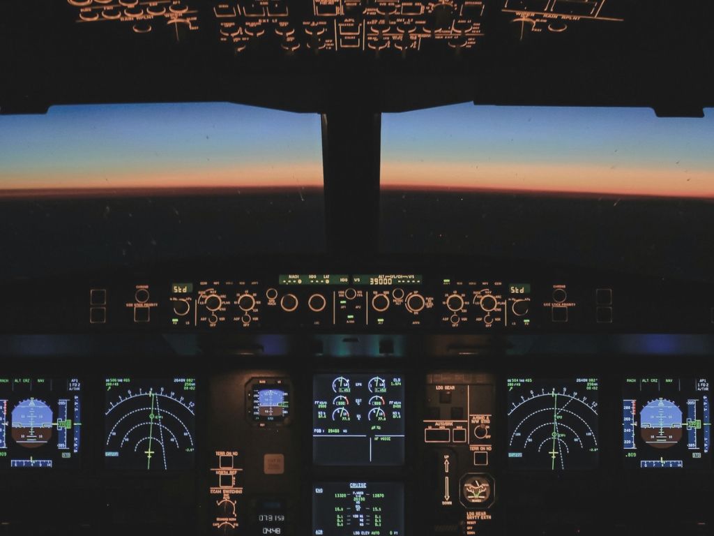 Ausblick aus einem Cockpit