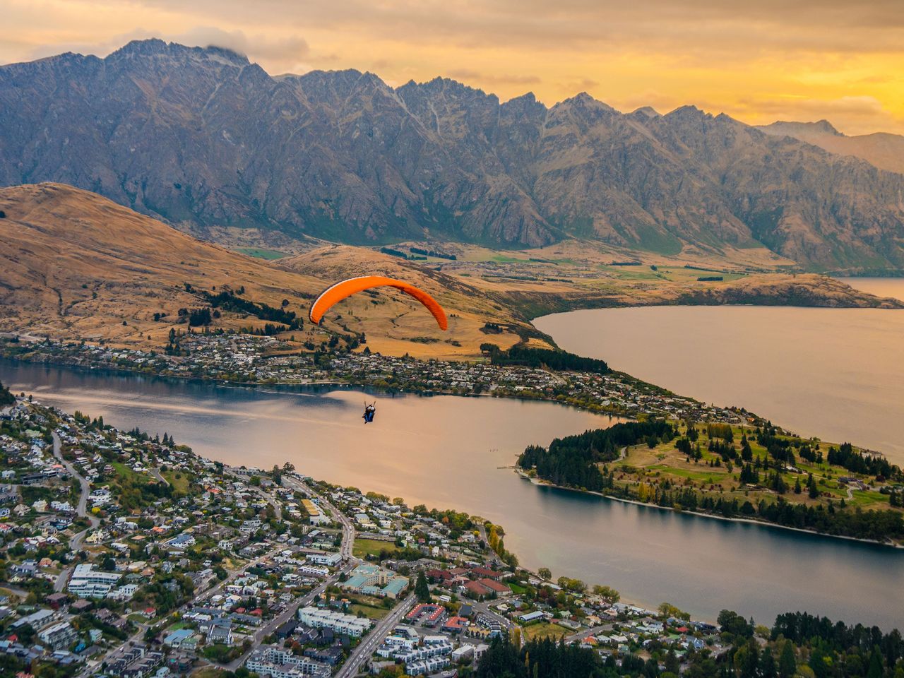 Paragliding in Queenstown, Neuseeland 