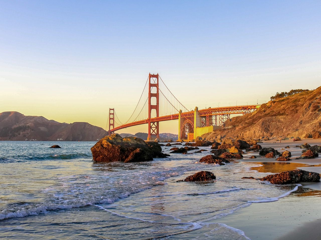 Blick auf die Golden Gate Bridge in San Francisco