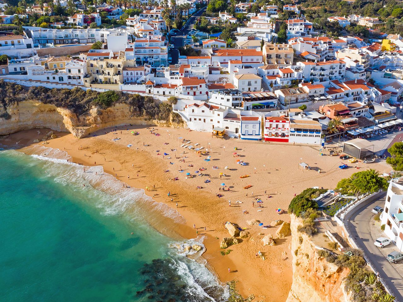 Praia do Carvoeiro von oben