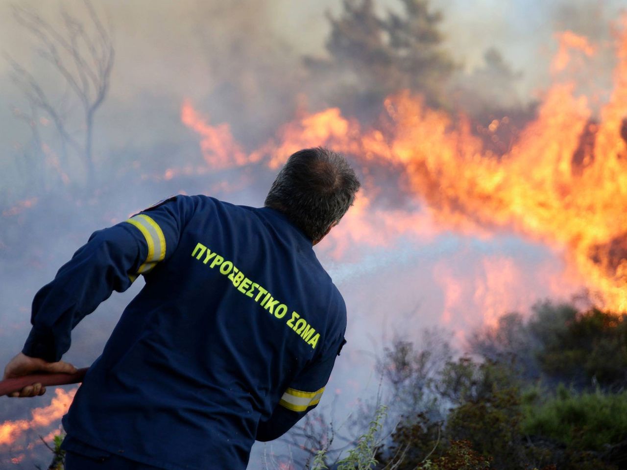 Feuerwehr auf Rhodos, Löschung der Waldbrände