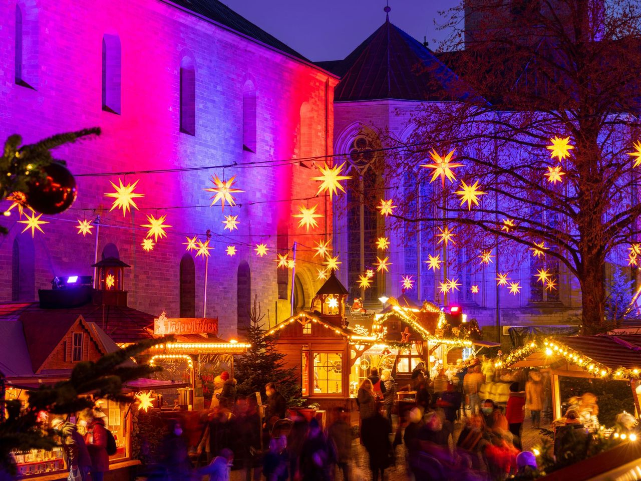 Blick auf den Weihnachtsmarkt in Soest