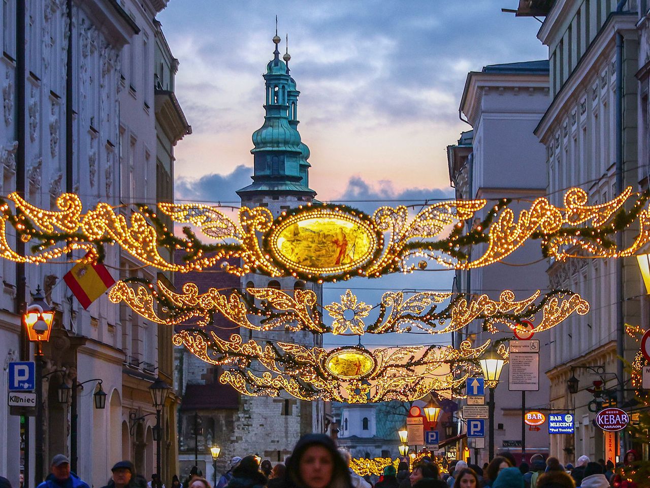 Weihnachtsdekoration in Krakau, Polen