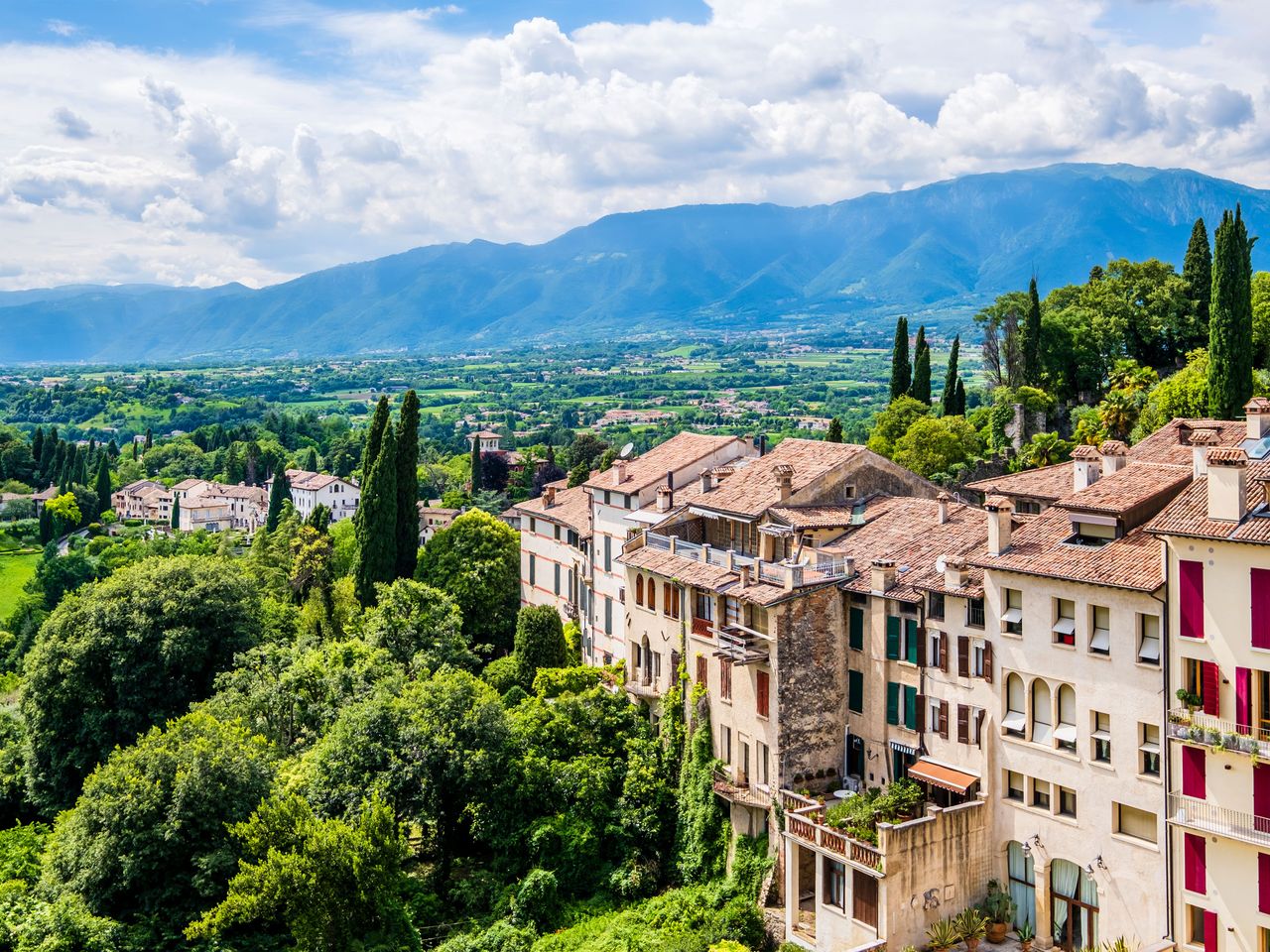 Blick auf Asolo und Umgebung