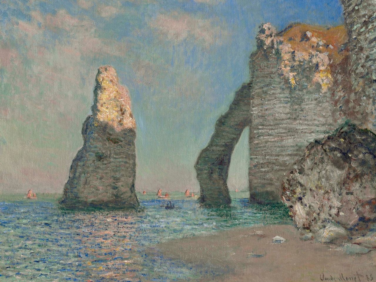 Claude Monet: Étretat, l'aiguille et la porte d'aval, 1885