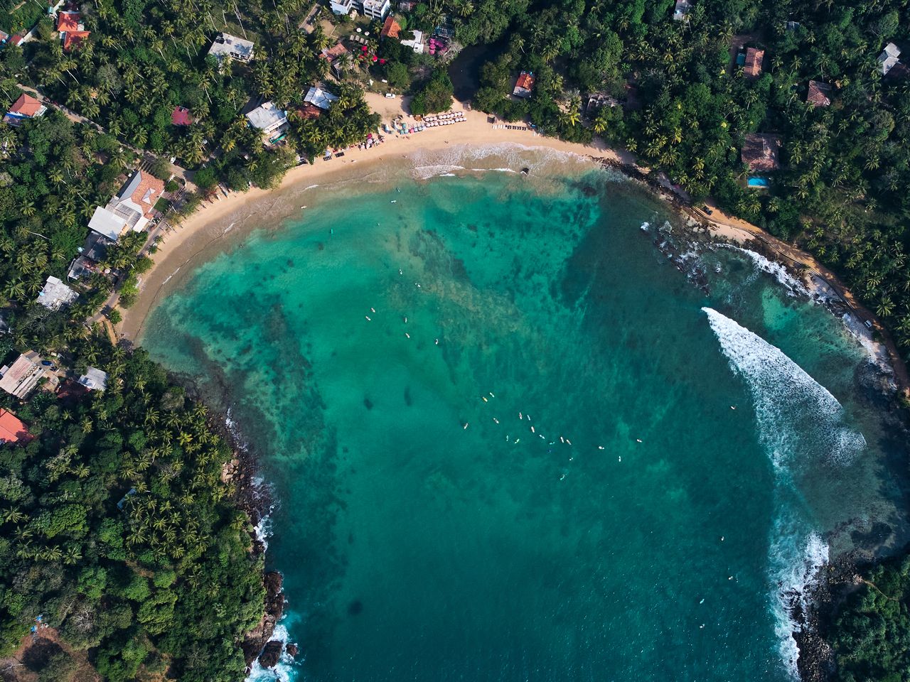 Luftaufnahme Hiriketiya Bay, Sri Lanka
