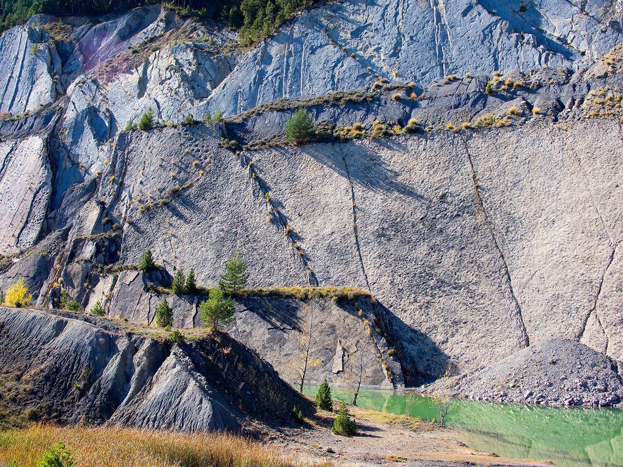 Region Fígols, fossile Spuren in der Natur