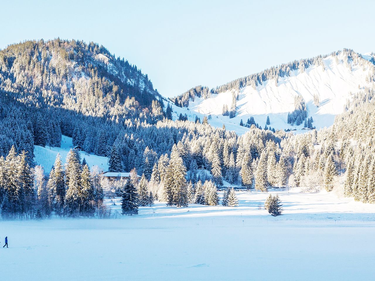 Winter in Spitzingsee in Bayern