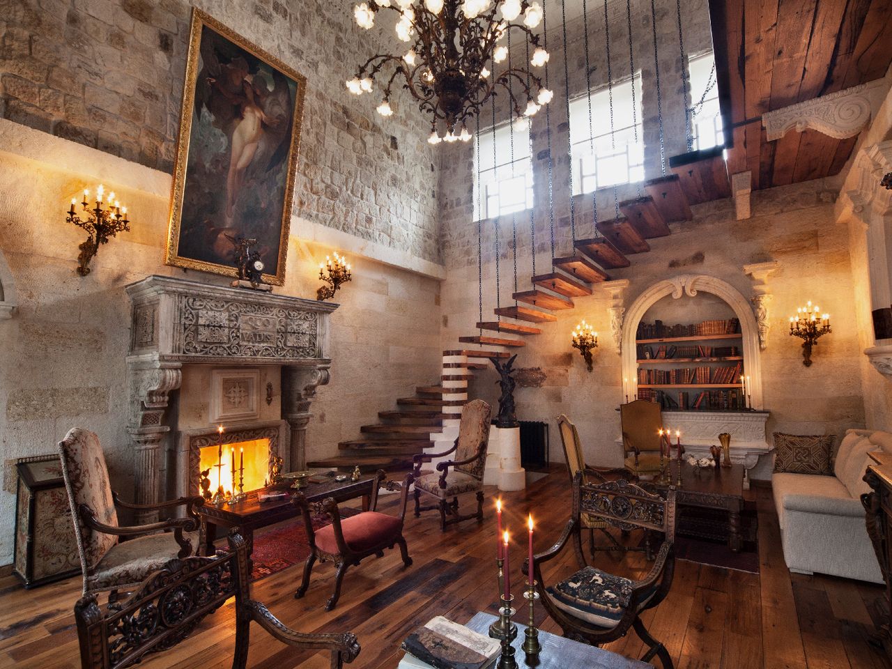 Bibliothek im Sacred House Hotel