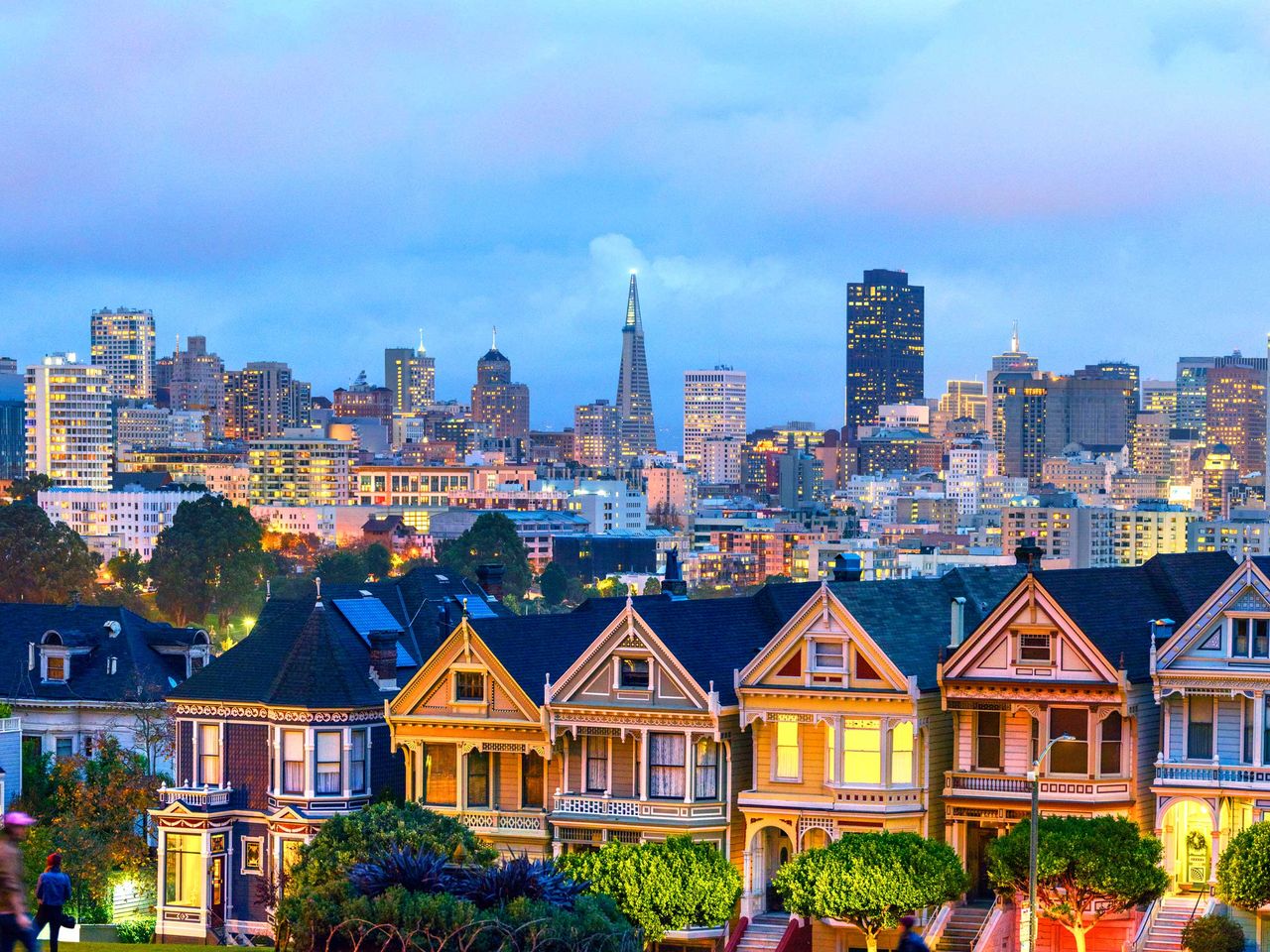 Painted Ladies am Abend, San Francisco
