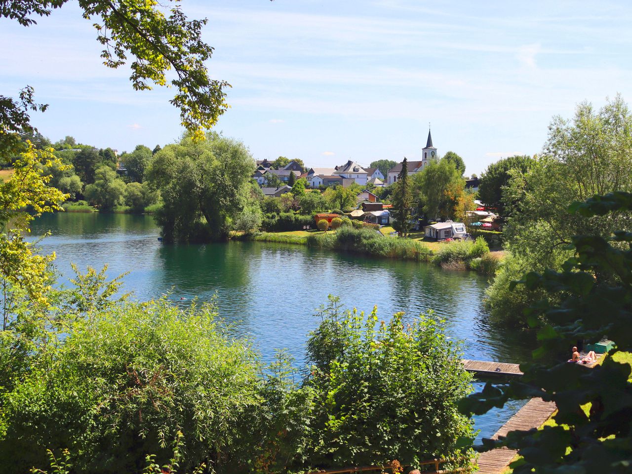 Schalkenmehrener Maar, Eifel, Drohnenaufnahme 