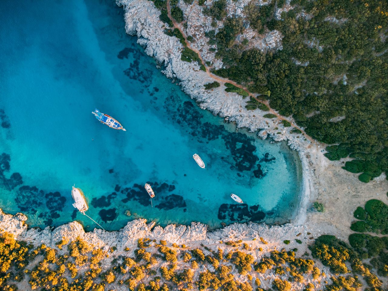 Luftaufnahme K&uuml;ste von Bodrum, T&uuml;rkei