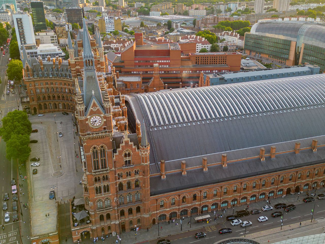 St. Pancras International in London, von oben 